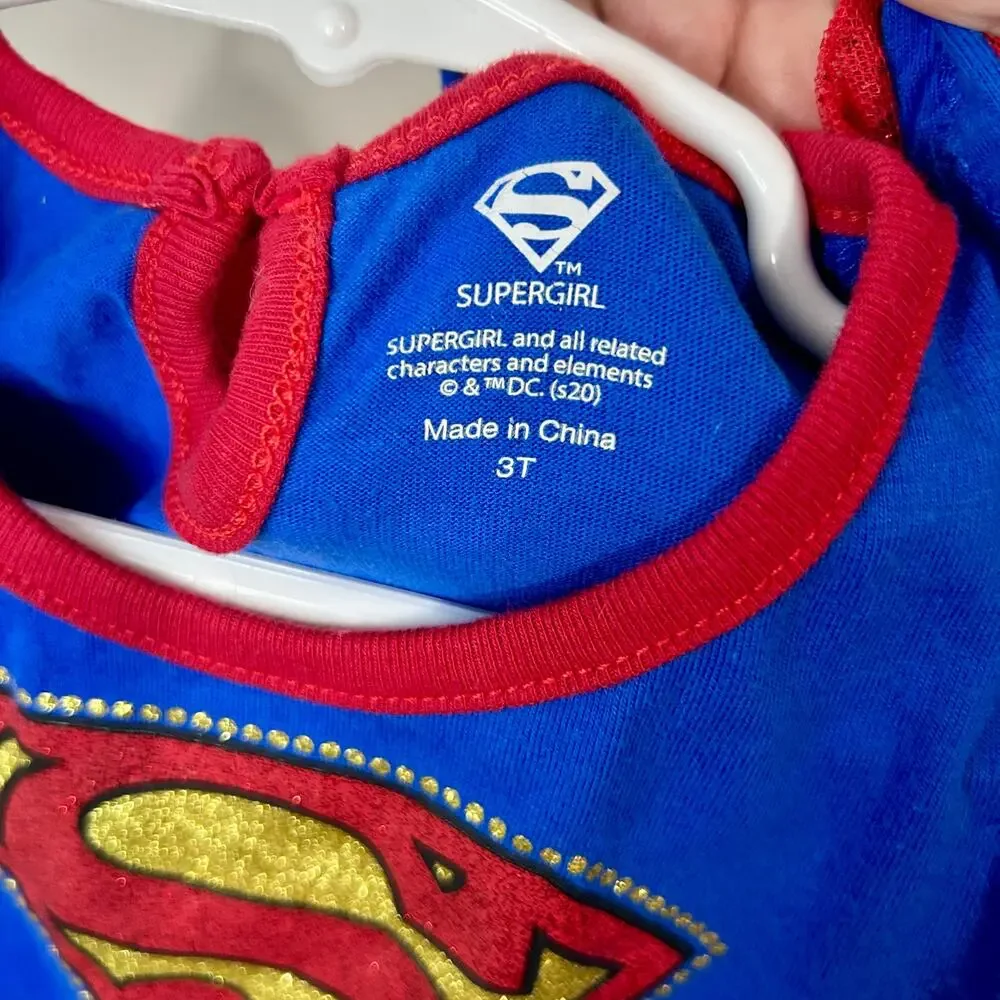 DC Comics Justice League Girls Supergirl Costume 4-Piece Outfit Set 3T FLAW